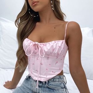 String Them Along Bustier Pink